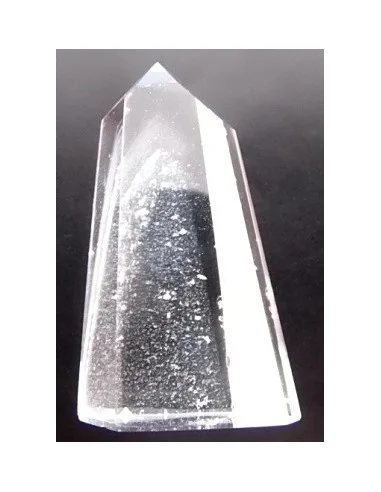 Pointe de quartz fantome blanc