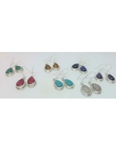 Boucles d'oreilles emeraudes argent 2