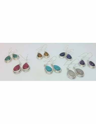 Boucles d'oreilles emeraudes argent