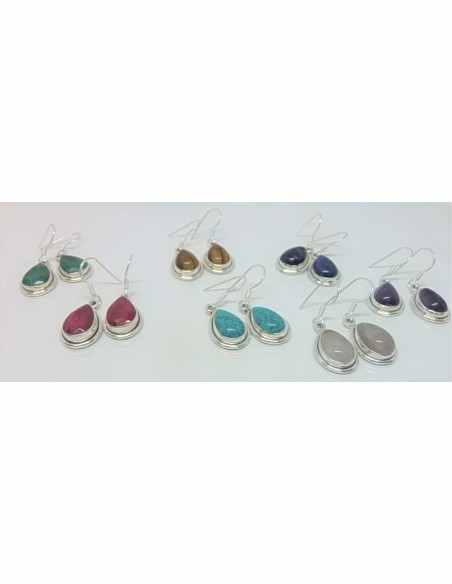 Boucles d'oreilles emeraudes argent