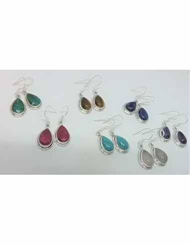 Boucles d'oreilles emeraudes argent