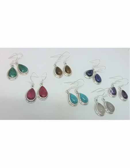 Boucles d'oreilles emeraudes argent
