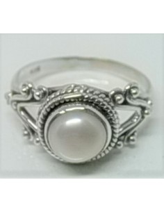 Bague perle montee en argent