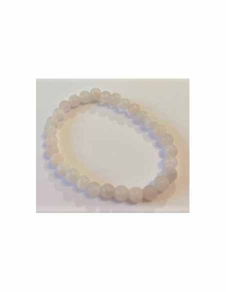 Quartz rose brut 6mm bracelet