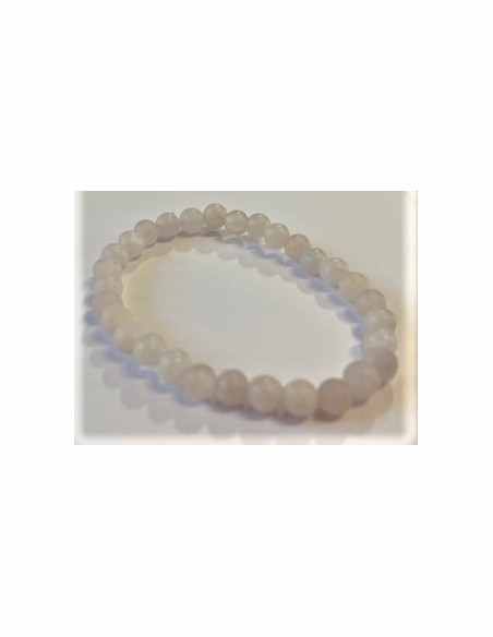 Quartz rose brut 6mm bracelet