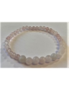 Bracelet Quartz rose brut 4 et 6mm 2