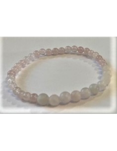 Bracelet Quartz rose brut 4 et 6mm