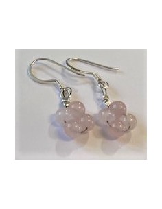 Boucles oreilles Quartz rose 4mm