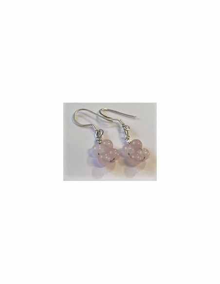 Boucles oreilles Quartz rose 4mm