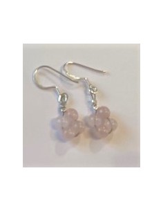 Boucles oreilles Quartz rose 4mm 2