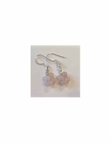 Boucles oreilles Quartz rose 4mm