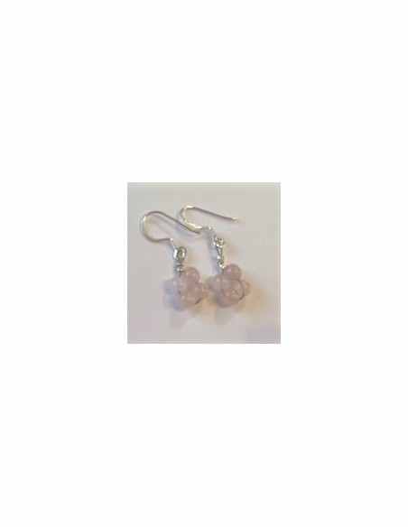 Boucles oreilles Quartz rose 4mm