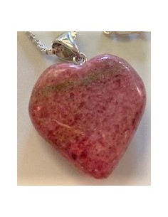 Coeur rhodonite argent