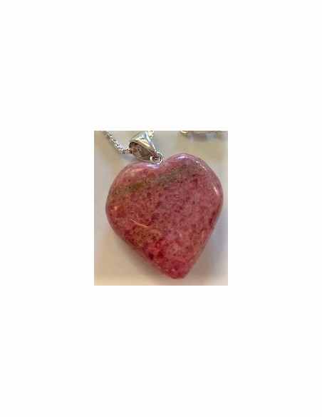 Coeur rhodonite argent