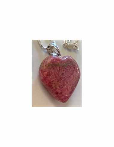 Coeur rhodonite argent