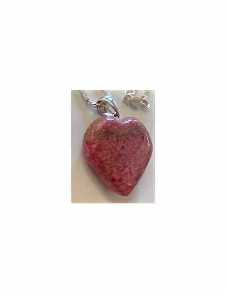 Coeur rhodonite argent
