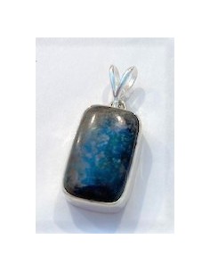 Azurite montee en argent pendentif