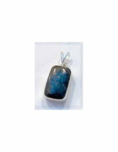 Azurite montee en argent pendentif