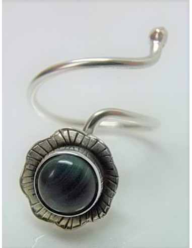 Bague multi reglable pierre montee argent