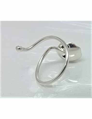 Bague multi reglable pierre montee argent