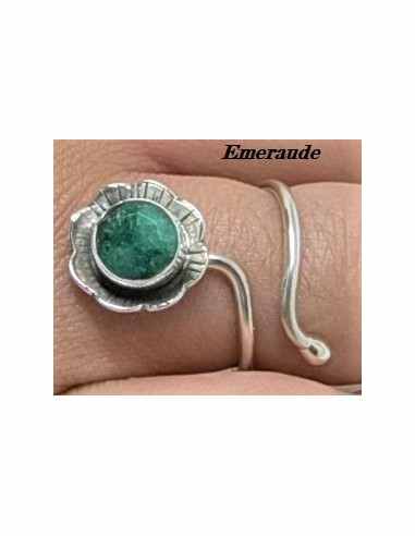 Bague multi reglable pierre montee argent