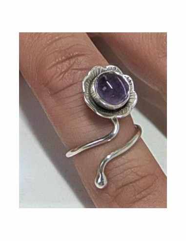 Bague multi reglable pierre montee argent