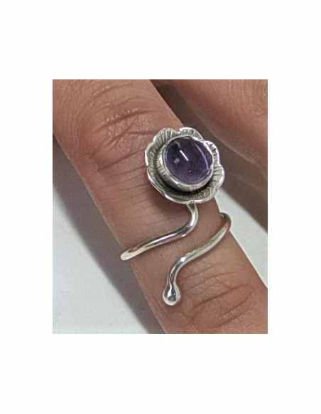 Bague multi reglable pierre montee argent