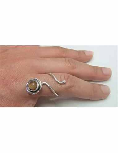 oeil de tigre argent bague