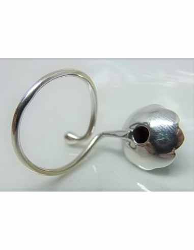 Bague reglable lapis lazuli montee argent