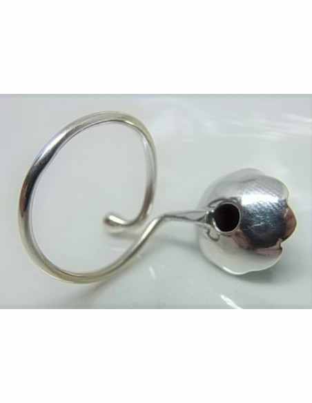 Bague reglable onyx monte argent