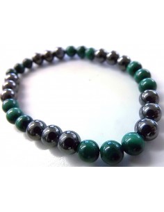 Bracelet magnetite, malachite 6mm 2
