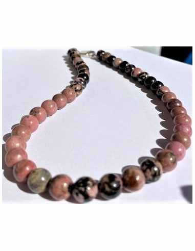 Collier rhodonite 8mm