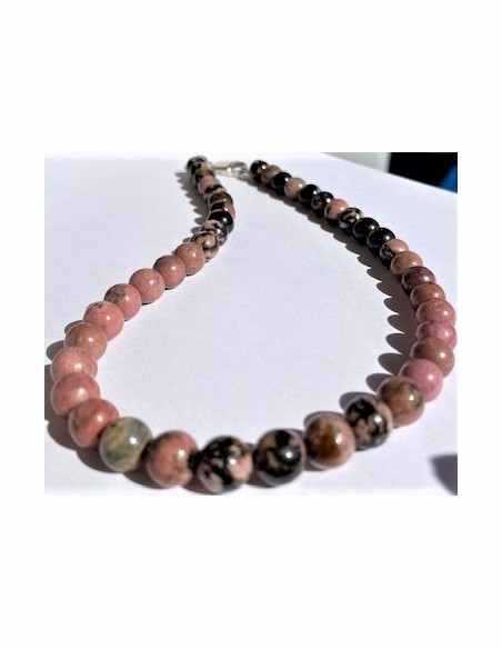 Collier rhodonite 8mm