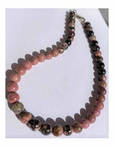 Collier rhodonite 8mm