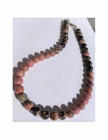 Collier rhodonite 8mm