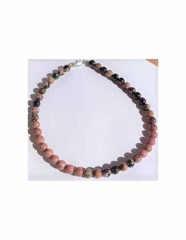 Collier rhodonite 8mm