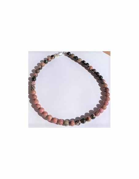 Collier rhodonite 8mm
