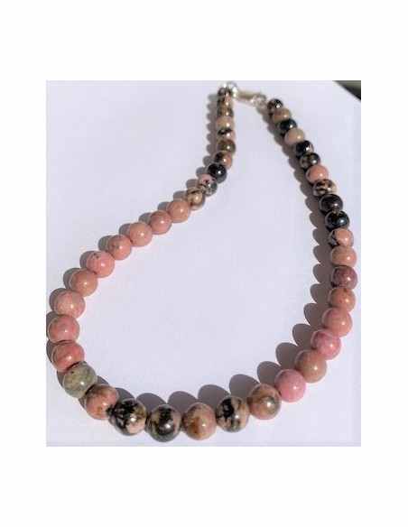Collier rhodonite 8mm