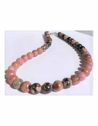 Collier rhodonite 8mm