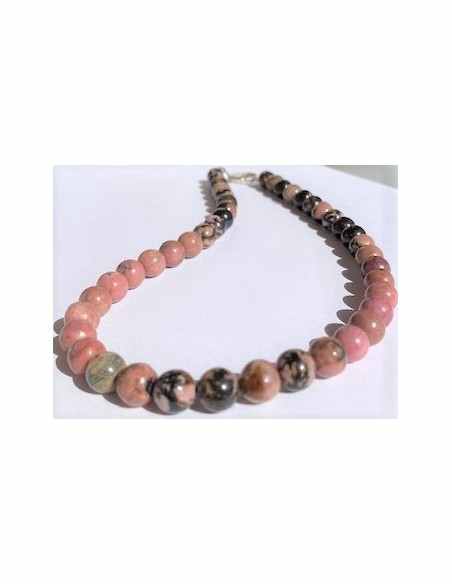 Collier rhodonite 8mm