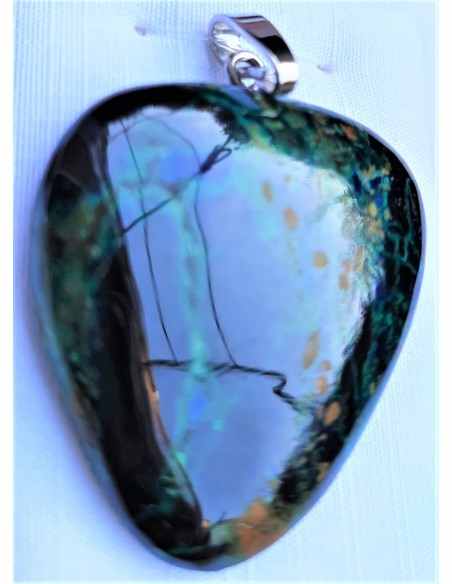 Pendentif Azurite-malachite argent