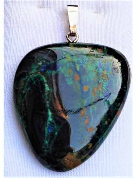 Pendentif Azurite-malachite argent
