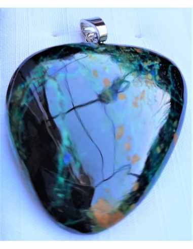 Pendentif Azurite-malachite argent