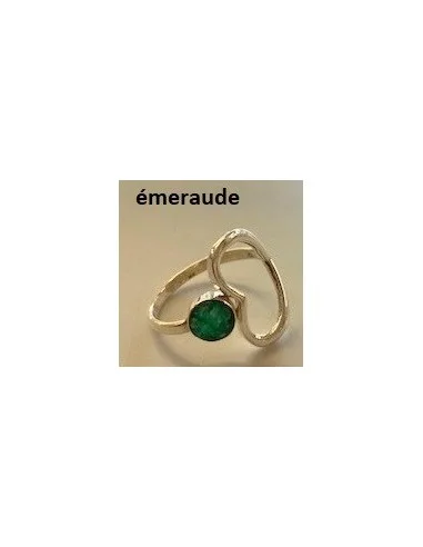 Bague pierre cœur argent