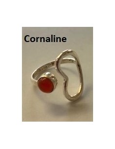 Bague cornaline cœur argent