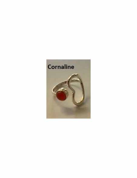 Bague cornaline cœur argent