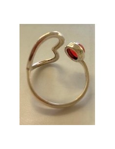 Bague cornaline cœur argent 2