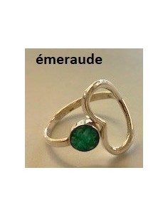 Bague emeraude coeur argent