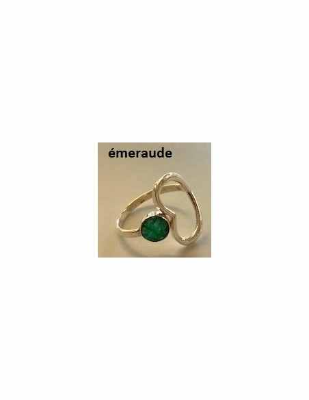 Bague emeraude coeur argent
