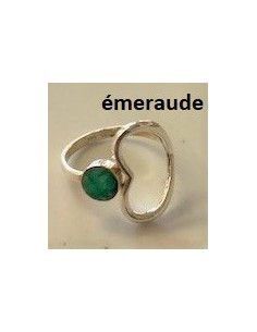 Bague emeraude coeur argent 2